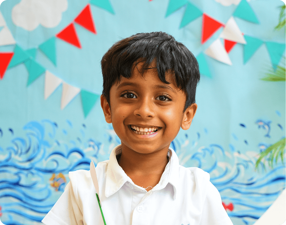 School campus with students